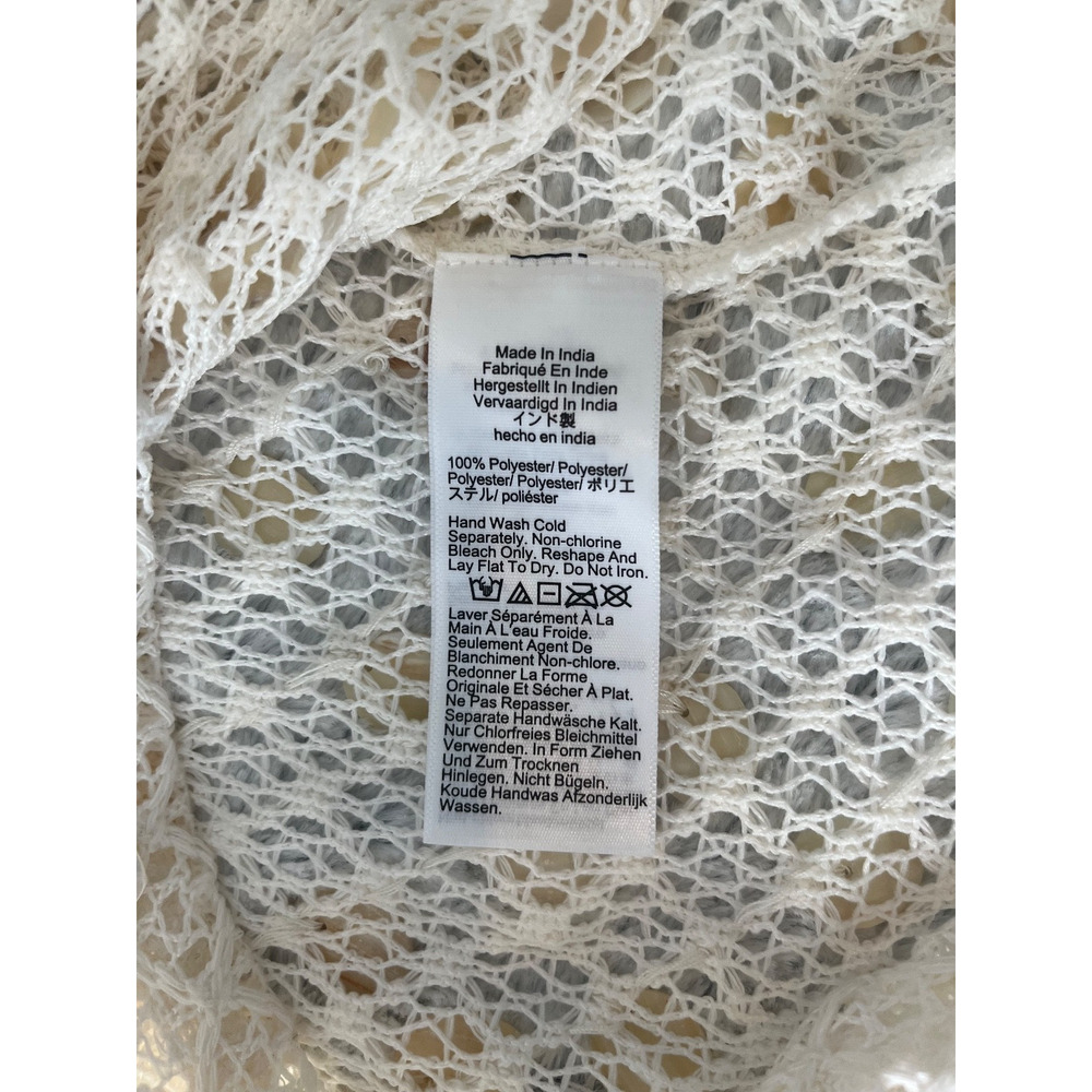 J.Crew NWT $98 Coastal Ivory Shell Embellished Open-Knit Tank Top Sz S Beach - Picture 5 of 5